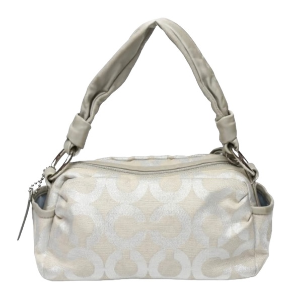 COACH 13507 Parker Op Art Canvas Silver/Gray  Jacquard Signature C Shoulder Bag - Picture 7 of 7